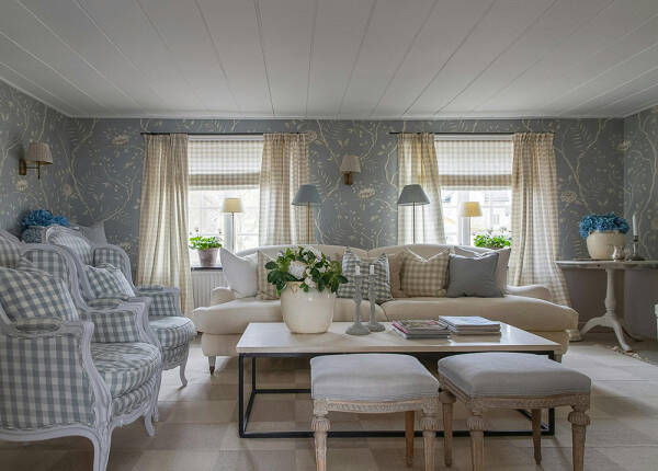 Английское влияние в дизайне коттеджа у озера в Швеции