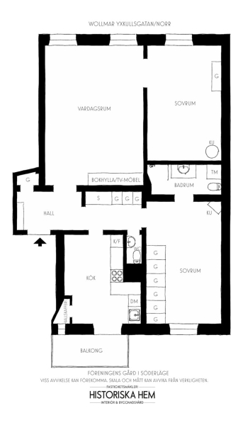 Тёплый скандинавский интерьер с яркими деталями