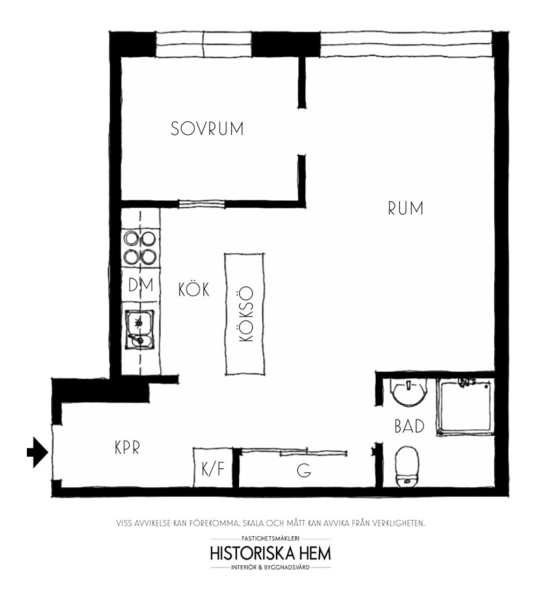 Мягкий минимализм и стеклянная перегородка: маленькая квартира в Стокгольме (39 кв. м)