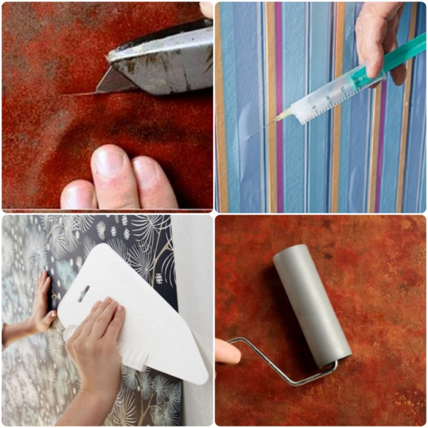 Причины появления пузырей на обоях и 3 способа удаления их после высыхания