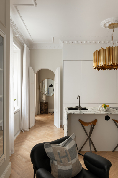 Арки и модный дизайн: элегантная квартира в Стокгольме (71 кв. м)