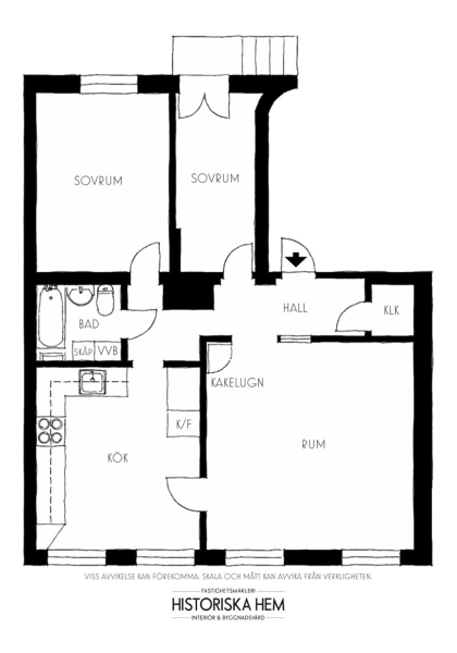 Дровяная печь и винтажная мебель: уютная квартира в Швеции (78 кв. м)