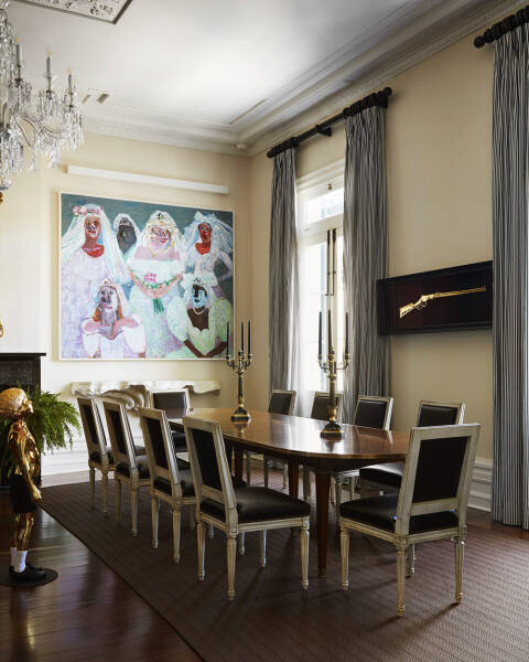 Классическая роскошь и смелое современное искусство: дом в Новом Орлеане