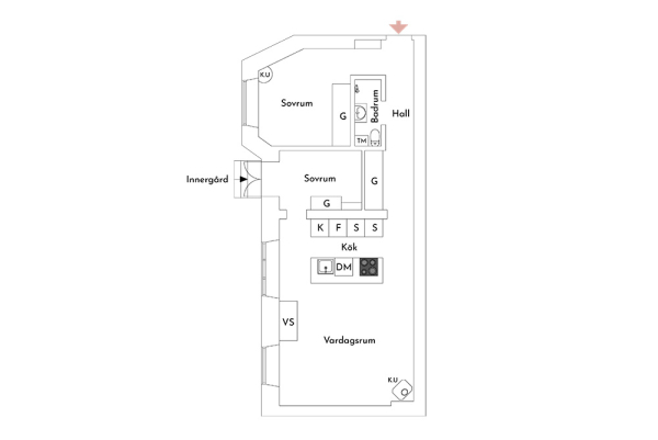 Арки и модный дизайн: элегантная квартира в Стокгольме (71 кв. м)