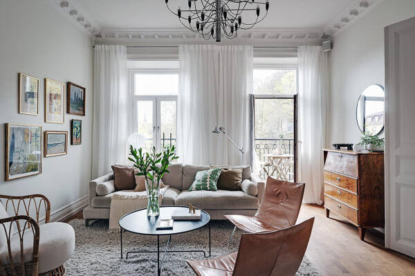 Светлый и уютный интерьер квартиры в Гётеборге