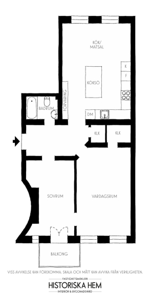 Атмосферная гостиная и розовая спальня: квартира в Стокгольме (83 кв. м)