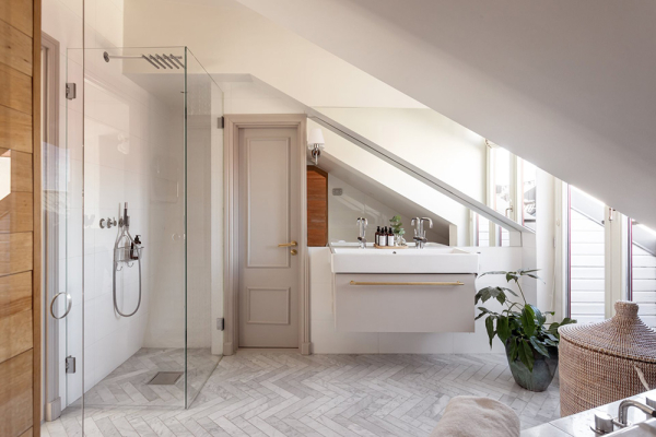 Элегантный современный интерьер лофта в Стокгольме