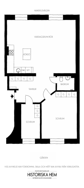 Уютный интерьер в бывшем магазине в Гетеборге (78 кв. м)