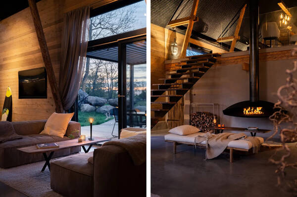 Стильный дом с чёрными элементами в декоре на месте старого амбара