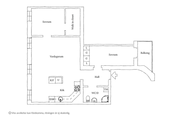 Бежевые стены, яркий декор и тёмная спальня: квартира в Гетеборге (68 кв. м)