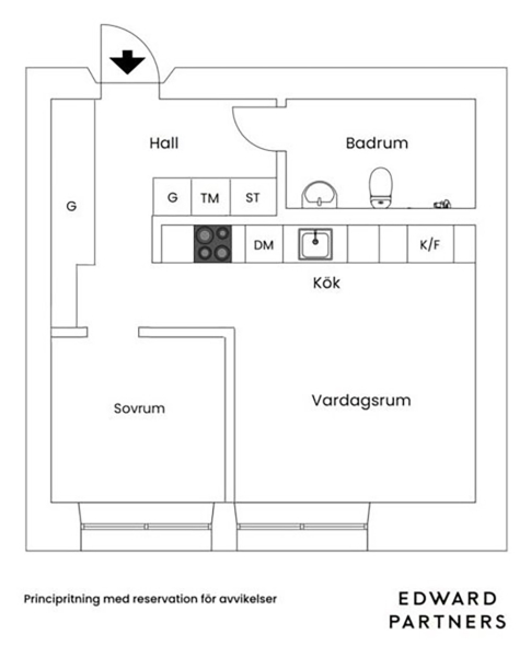 Маленькая квартира в бежевых тонах с элегантными интерьерами (33 кв. м)
