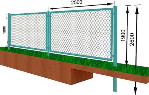 Забор из уголка и сетки-рабицы